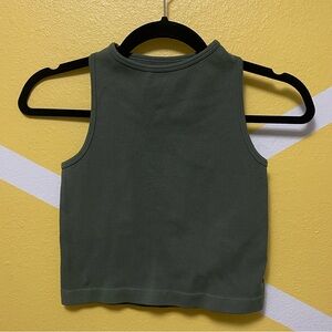 Free People Olive Sleeveless Crop Top